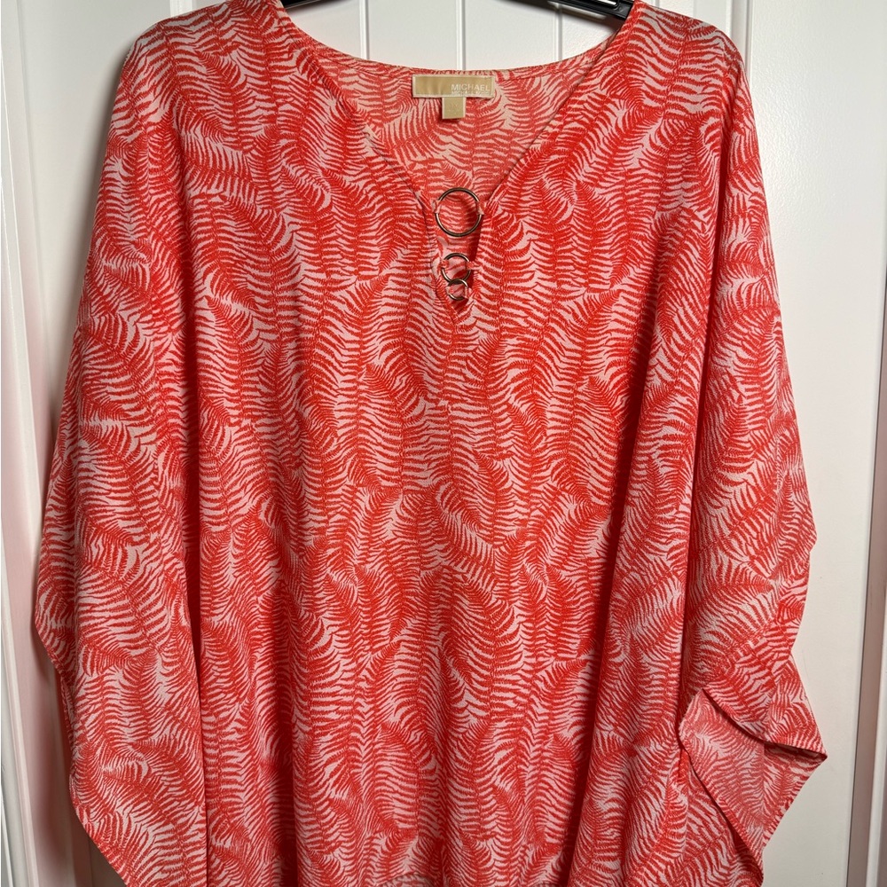 MICHAEL Michael Kors Red and White Patterned Tunic